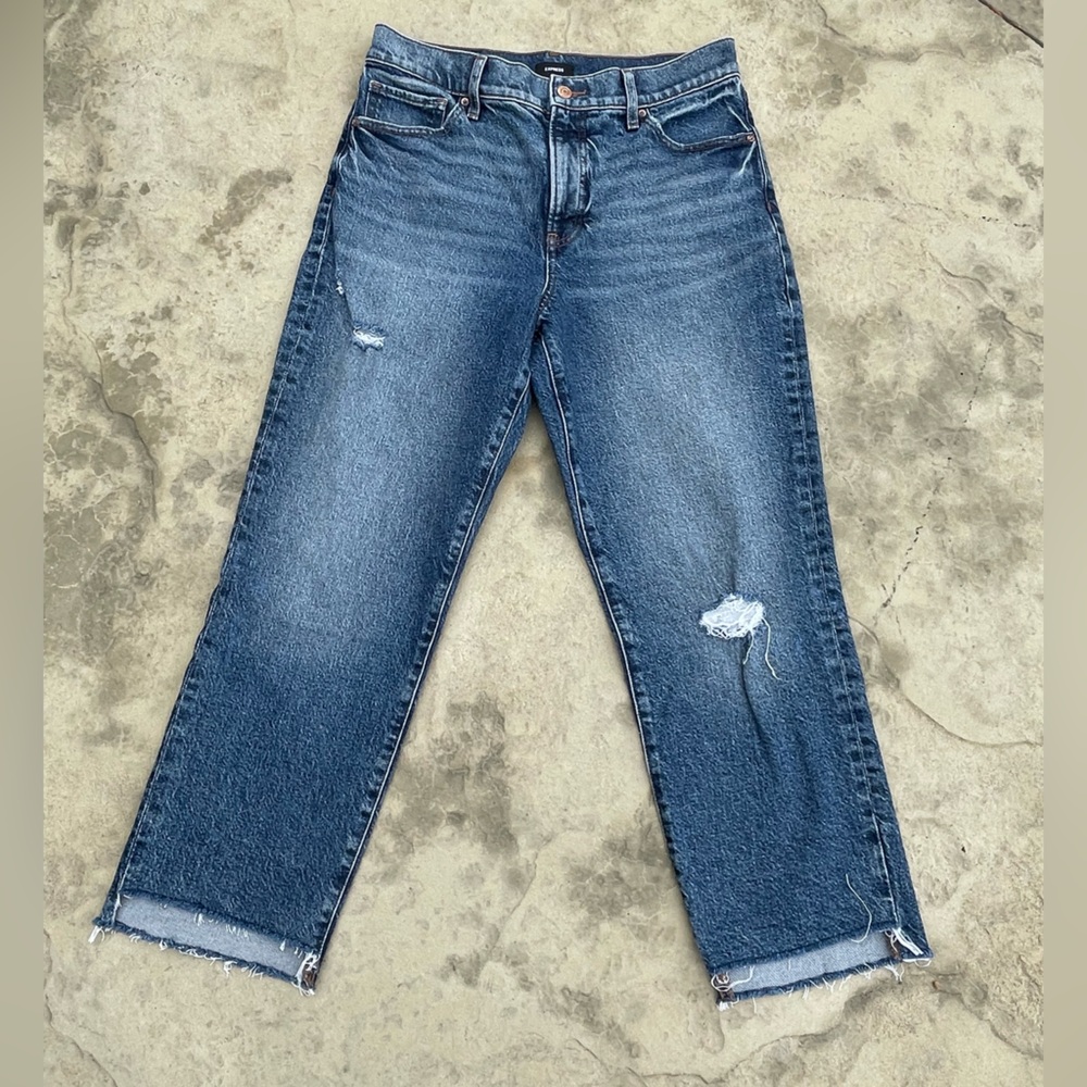 EXPRESS straight ankle high rise jeans